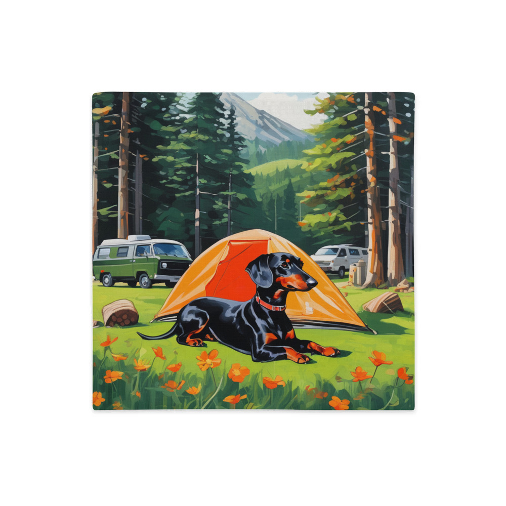 PugMug Custom Black Dachshund Premium Pillow Case