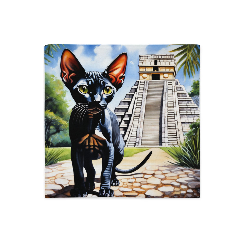 PugMug Custom Black Sphynx Cat Premium Pillow Case