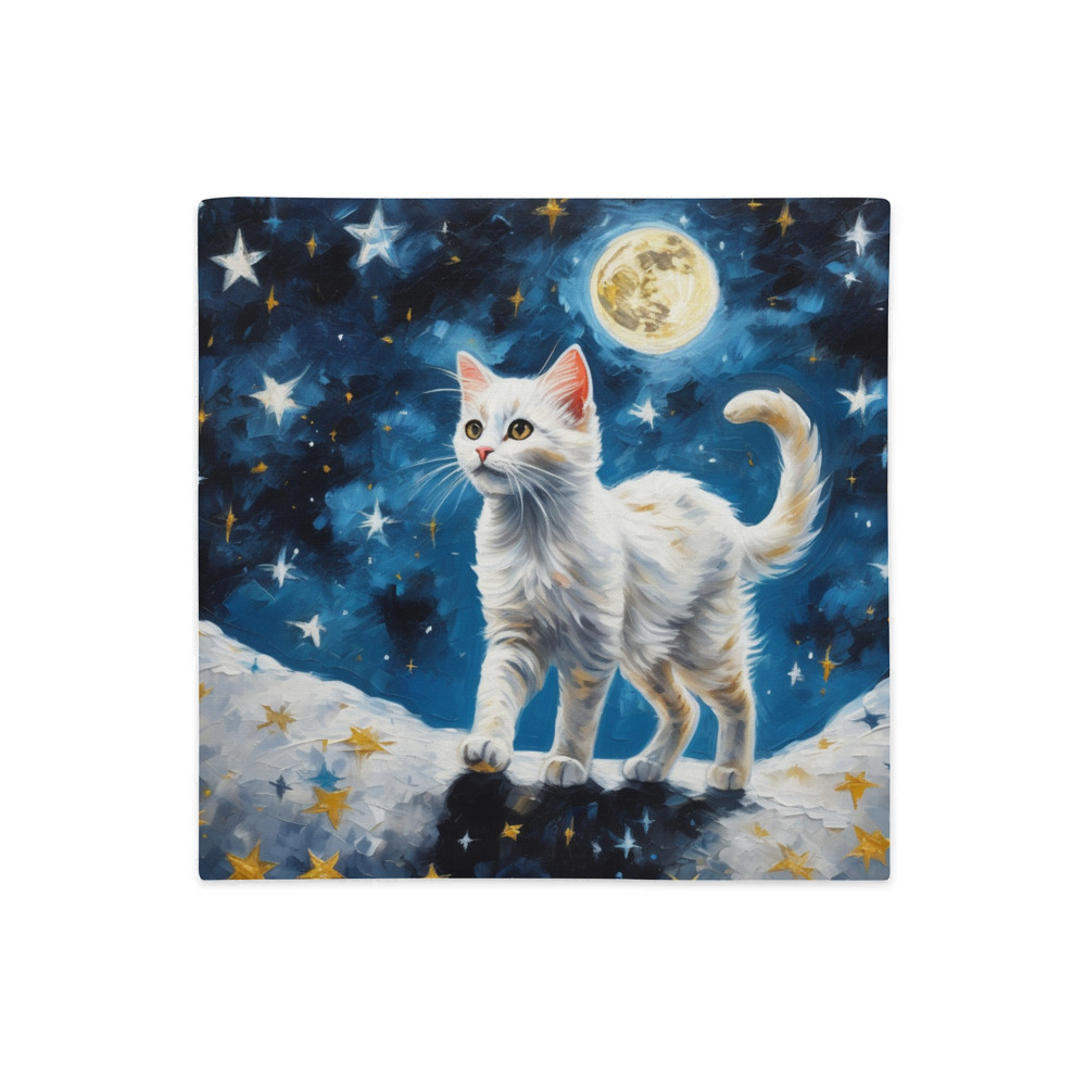 PugMug Custom White Companion Cat Premium Pillow Case