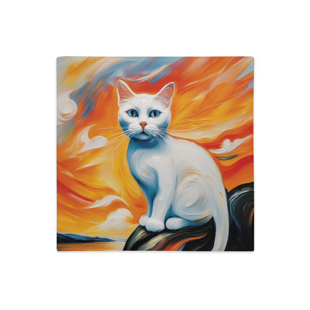 PugMug Custom White Companion Cat Premium Pillow Case