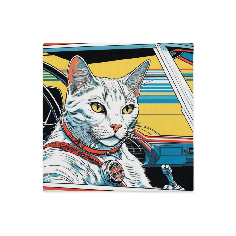 PugMug Custom White Companion Cat Premium Pillow Case