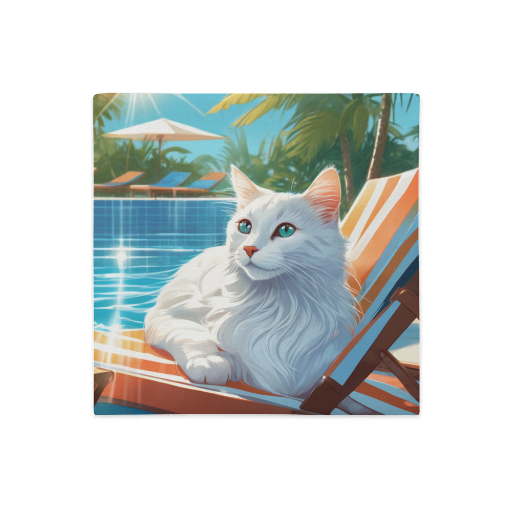 PugMug Custom White Companion Cat Premium Pillow Case