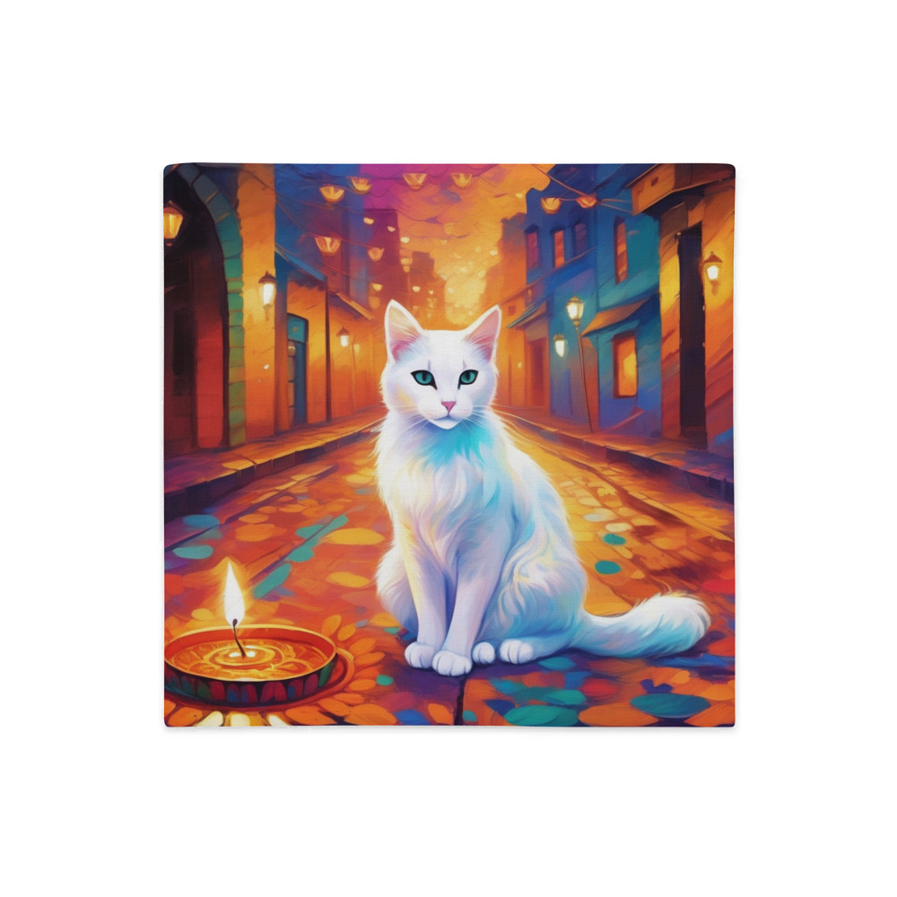 PugMug Custom White Companion Cat Premium Pillow Case