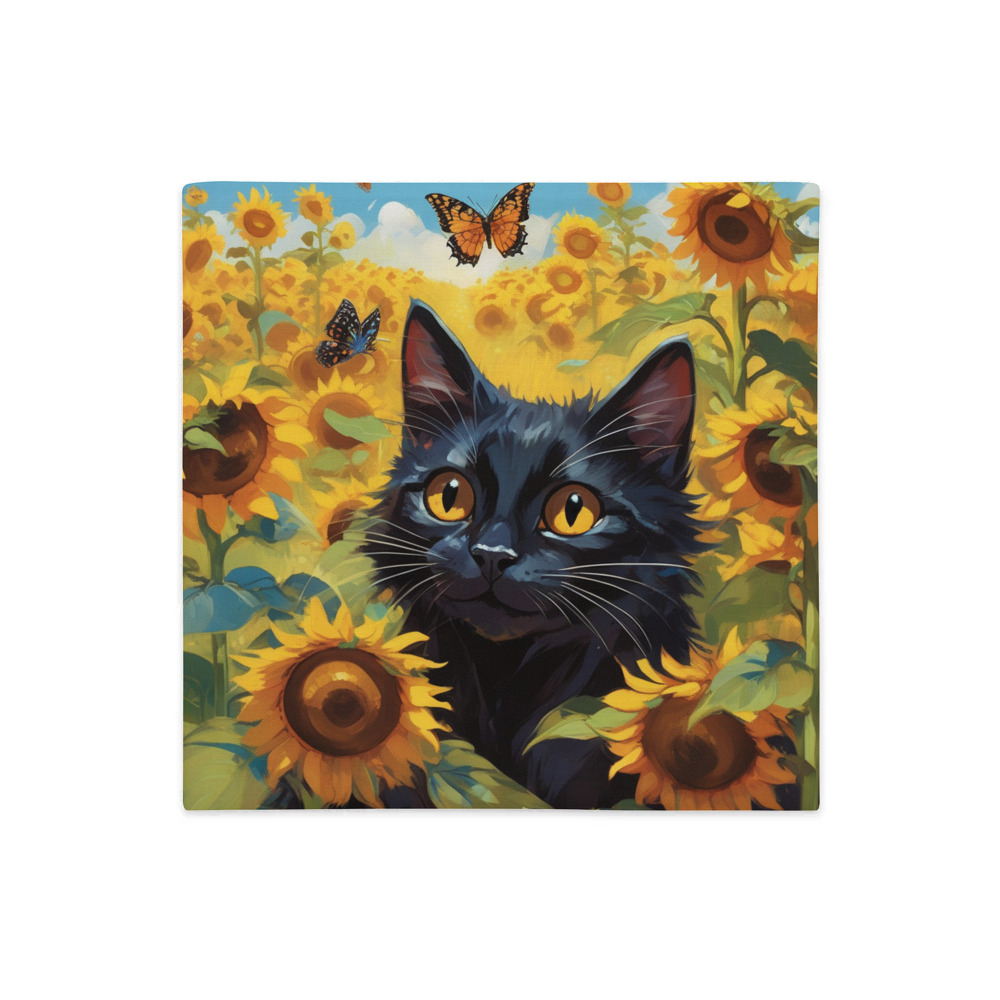 PugMug Custom Black Companion Cat Premium Pillow Case