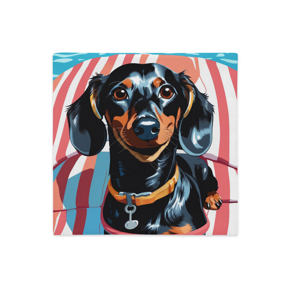 PugMug Custom Black Dachshund Premium Pillow Case