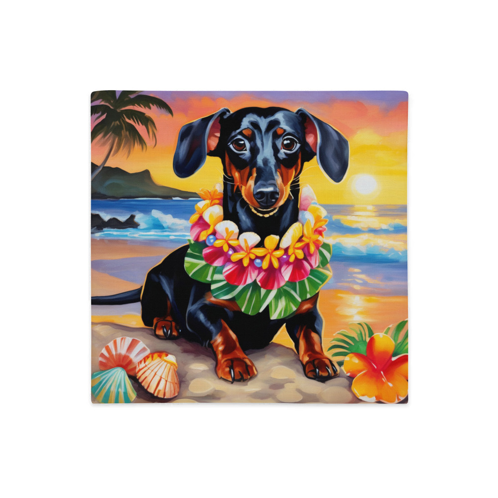 PugMug Custom Black Dachshund Premium Pillow Case