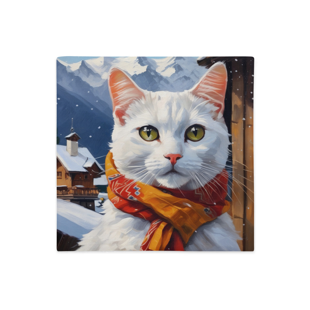 PugMug Custom White Companion Cat Premium Pillow Case