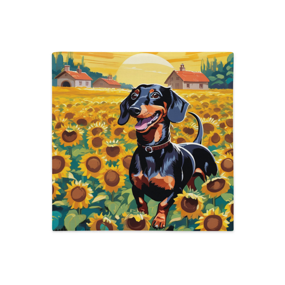 PugMug Custom Black Dachshund Premium Pillow Case