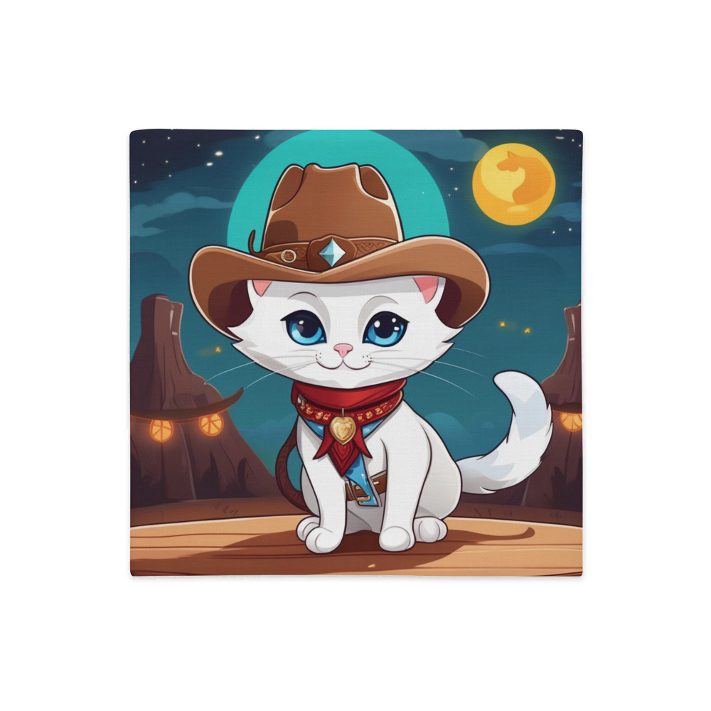 PugMug Custom White Companion Cat Premium Pillow Case