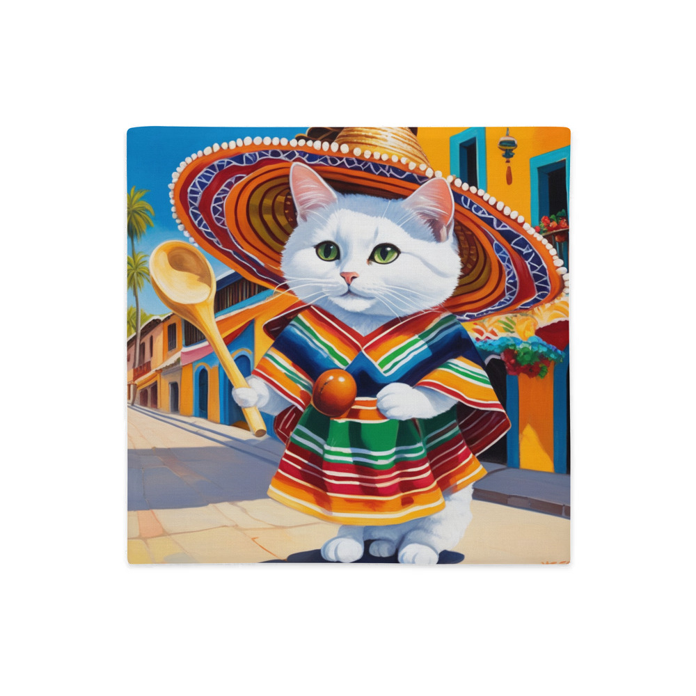 PugMug Custom White Companion Cat Premium Pillow Case