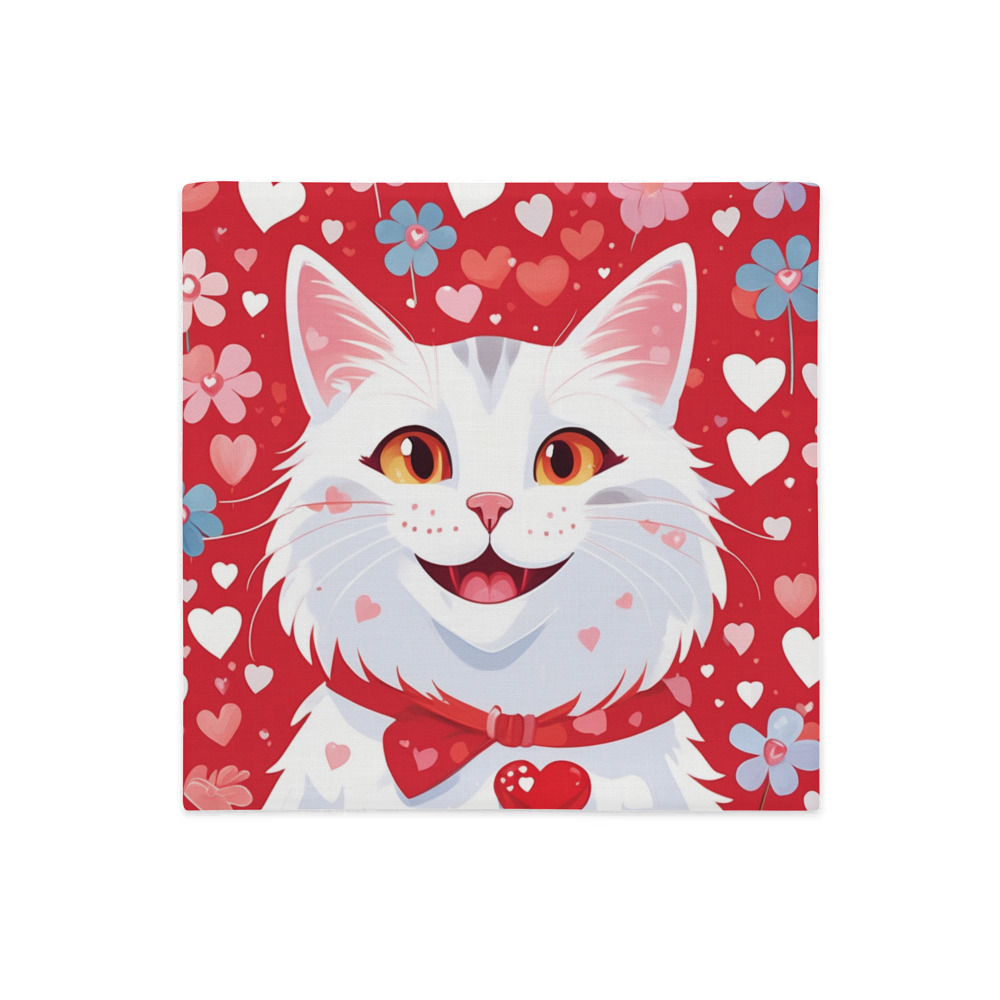 PugMug Custom White Companion Cat Premium Pillow Case