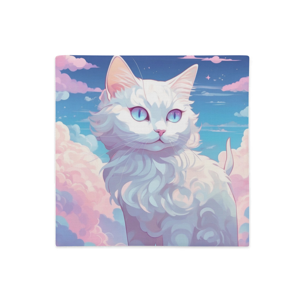 PugMug Custom White Companion Cat Premium Pillow Case