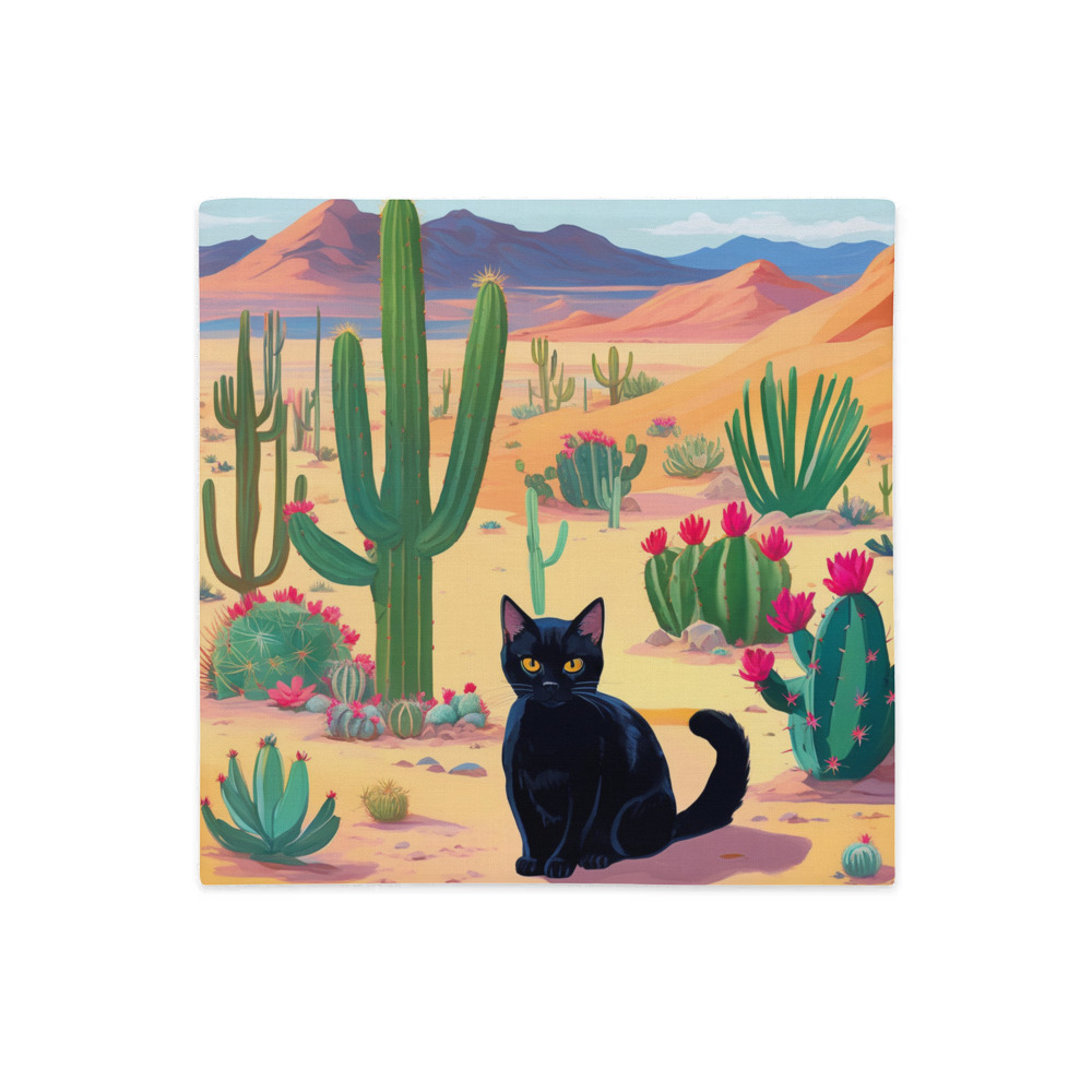 PugMug Custom Black Companion Cat Premium Pillow Case