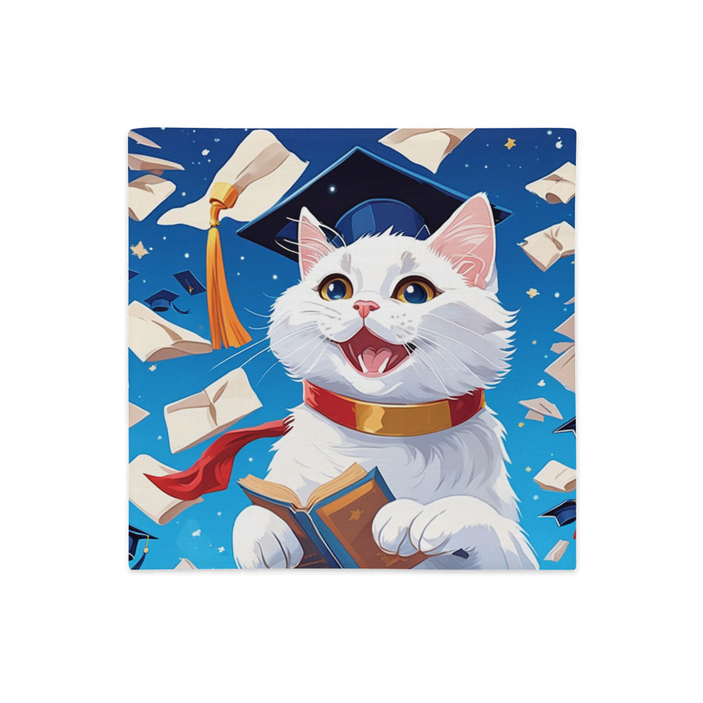 PugMug Custom White Companion Cat Premium Pillow Case