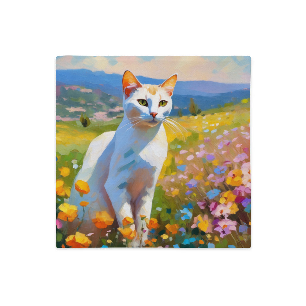 PugMug Custom White Abyssinian Cat Premium Pillow Case