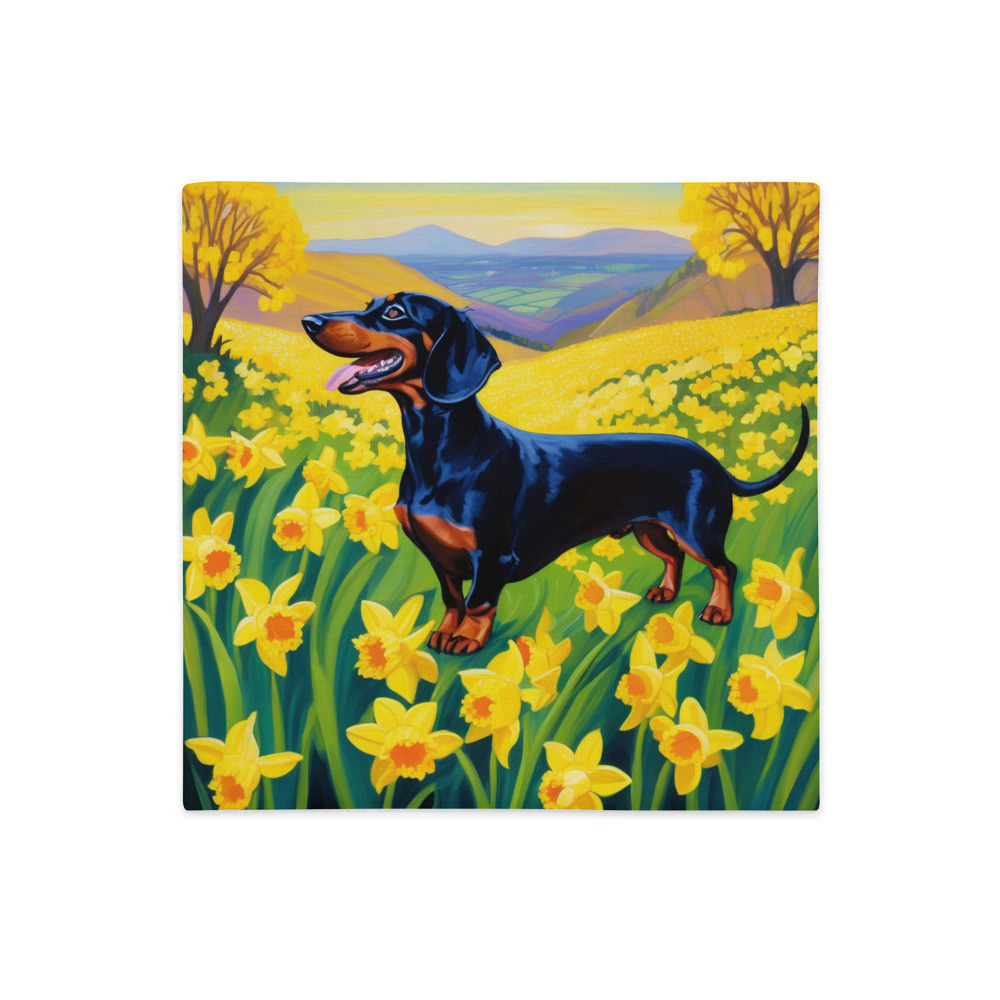 PugMug Custom Black Dachshund Premium Pillow Case