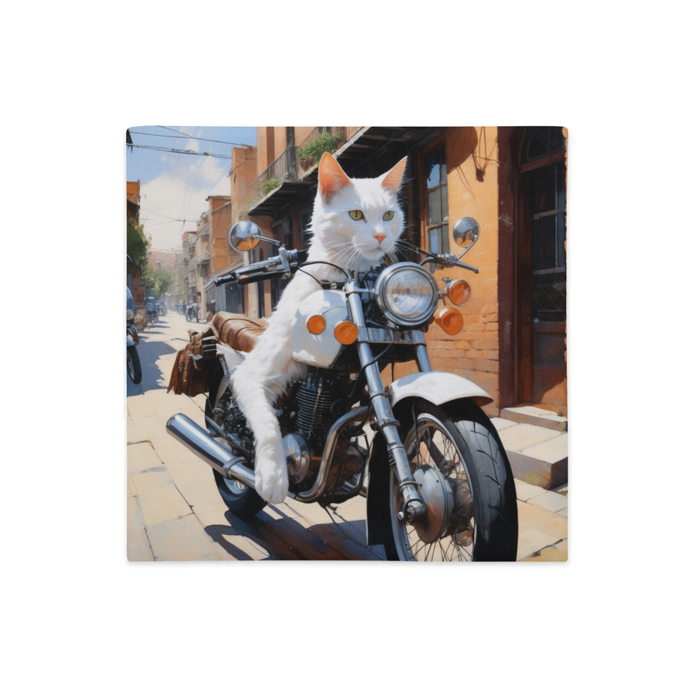 PugMug Custom White Companion Cat Premium Pillow Case