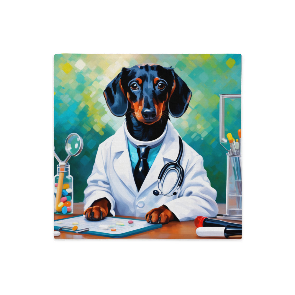 PugMug Custom Black Dachshund Premium Pillow Case