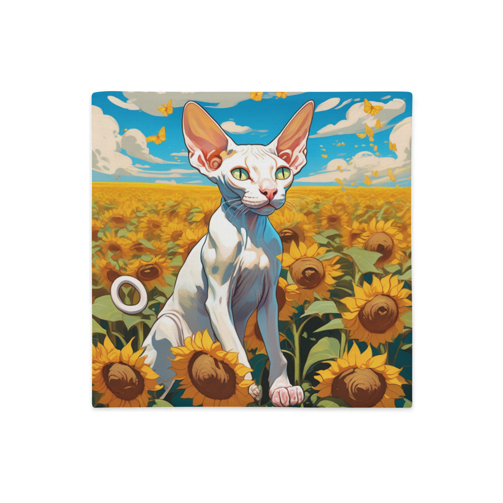 PugMug Custom White Sphynx Cat Premium Pillow Case