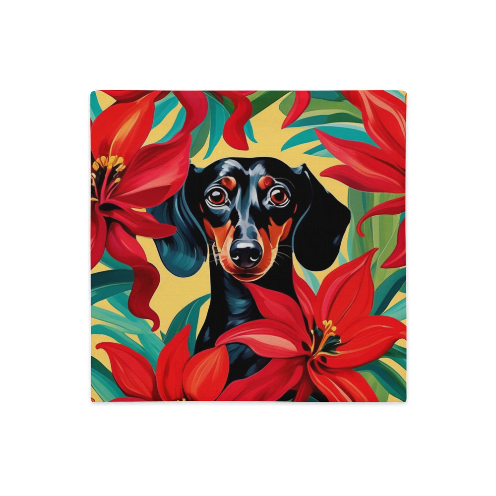 PugMug Custom Black Dachshund Premium Pillow Case