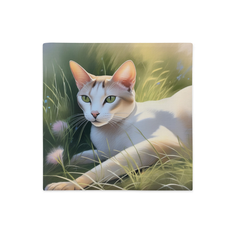PugMug Custom White Abyssinian Cat Premium Pillow Case