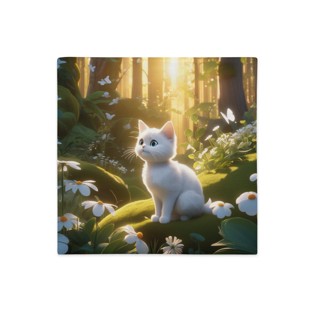 PugMug Custom White Companion Cat Premium Pillow Case