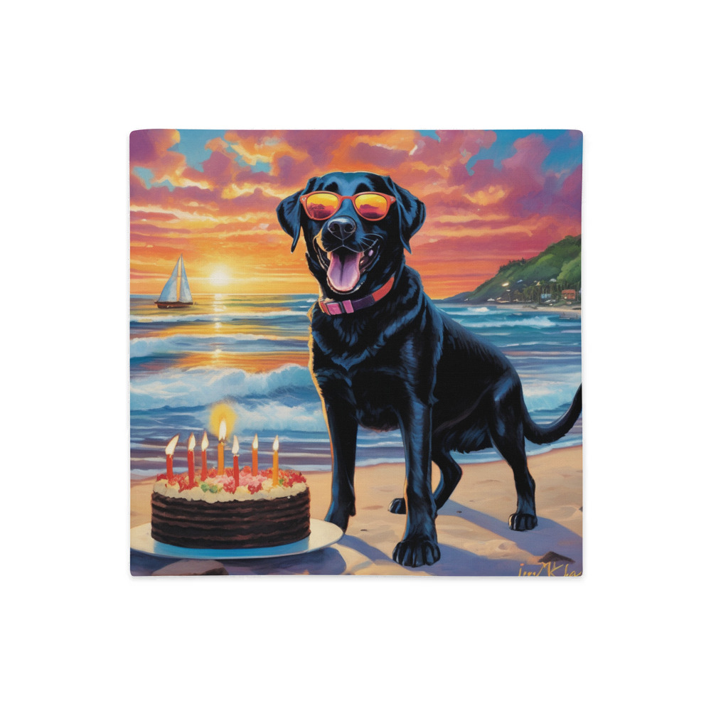 PugMug Custom Black Labrador Retriever Premium Pillow Case