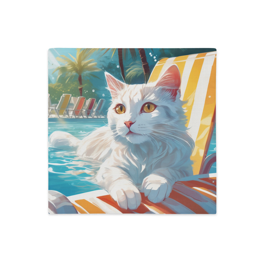 PugMug Custom White Companion Cat Premium Pillow Case