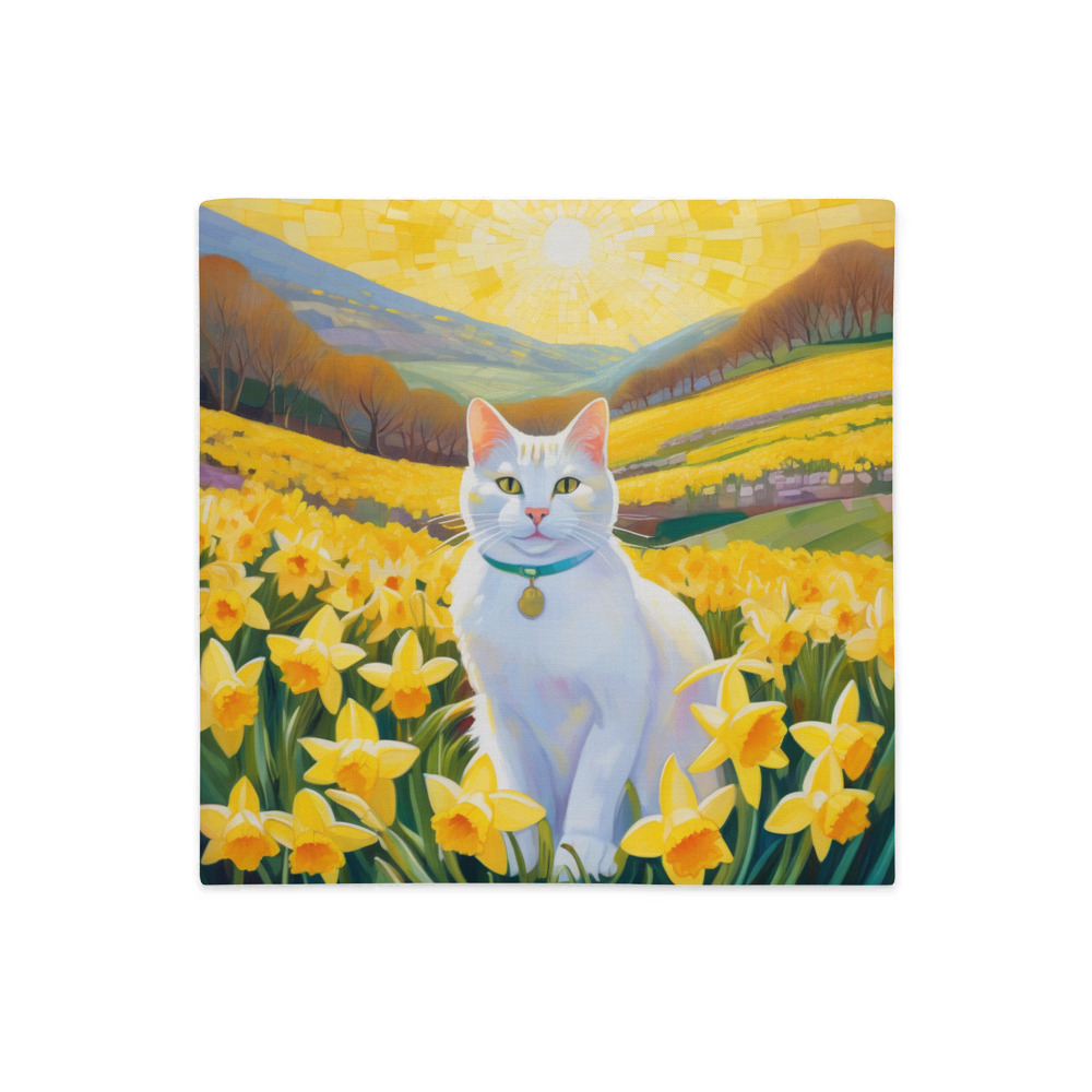 PugMug Custom White Companion Cat Premium Pillow Case