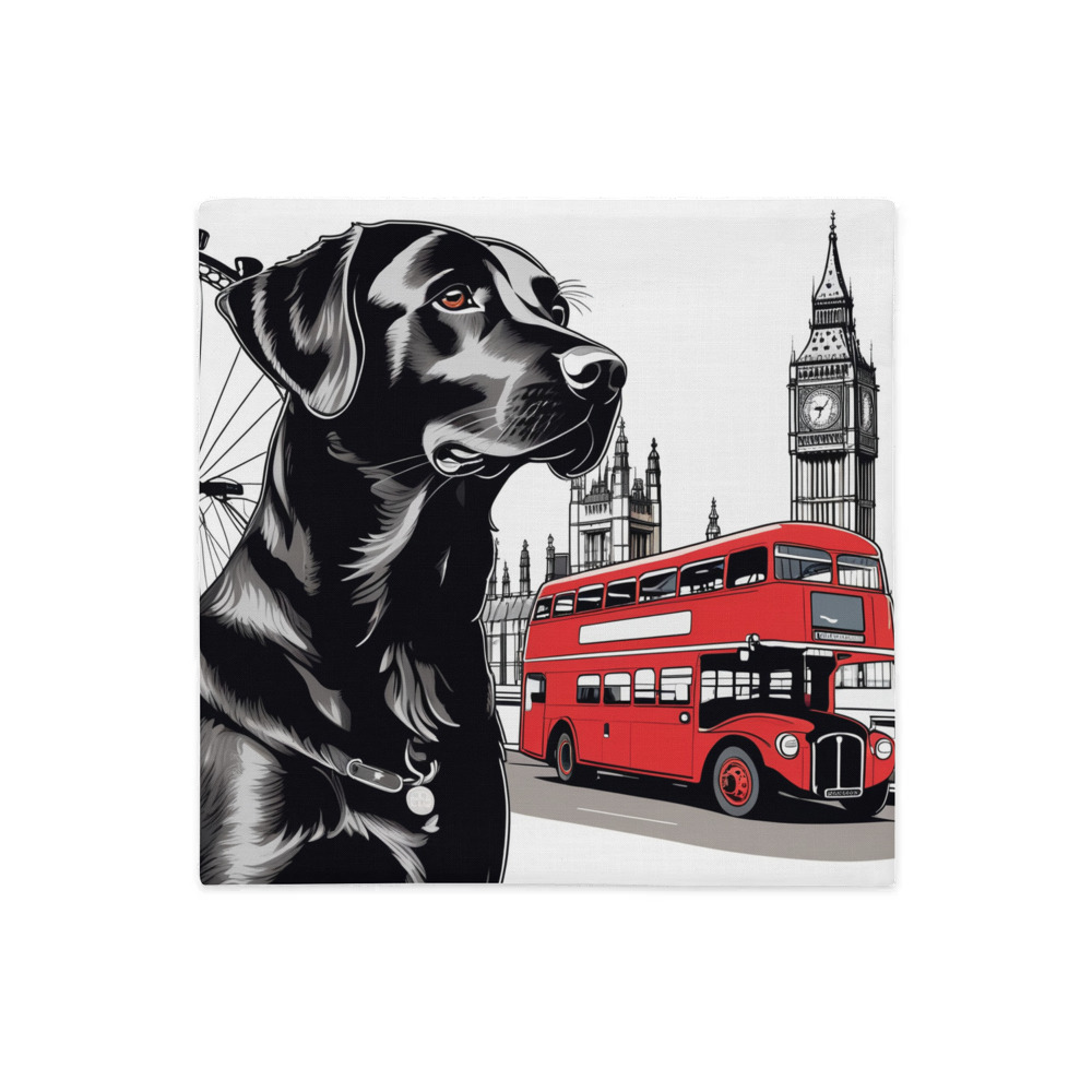 PugMug Custom Black Labrador Retriever Premium Pillow Case