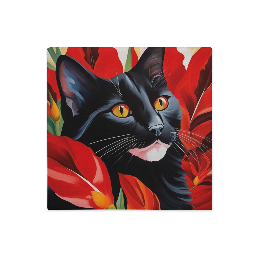 PugMug Custom Black Companion Cat Premium Pillow Case