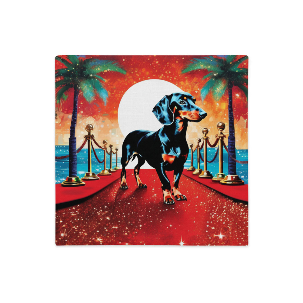 PugMug Custom Black Dachshund Premium Pillow Case