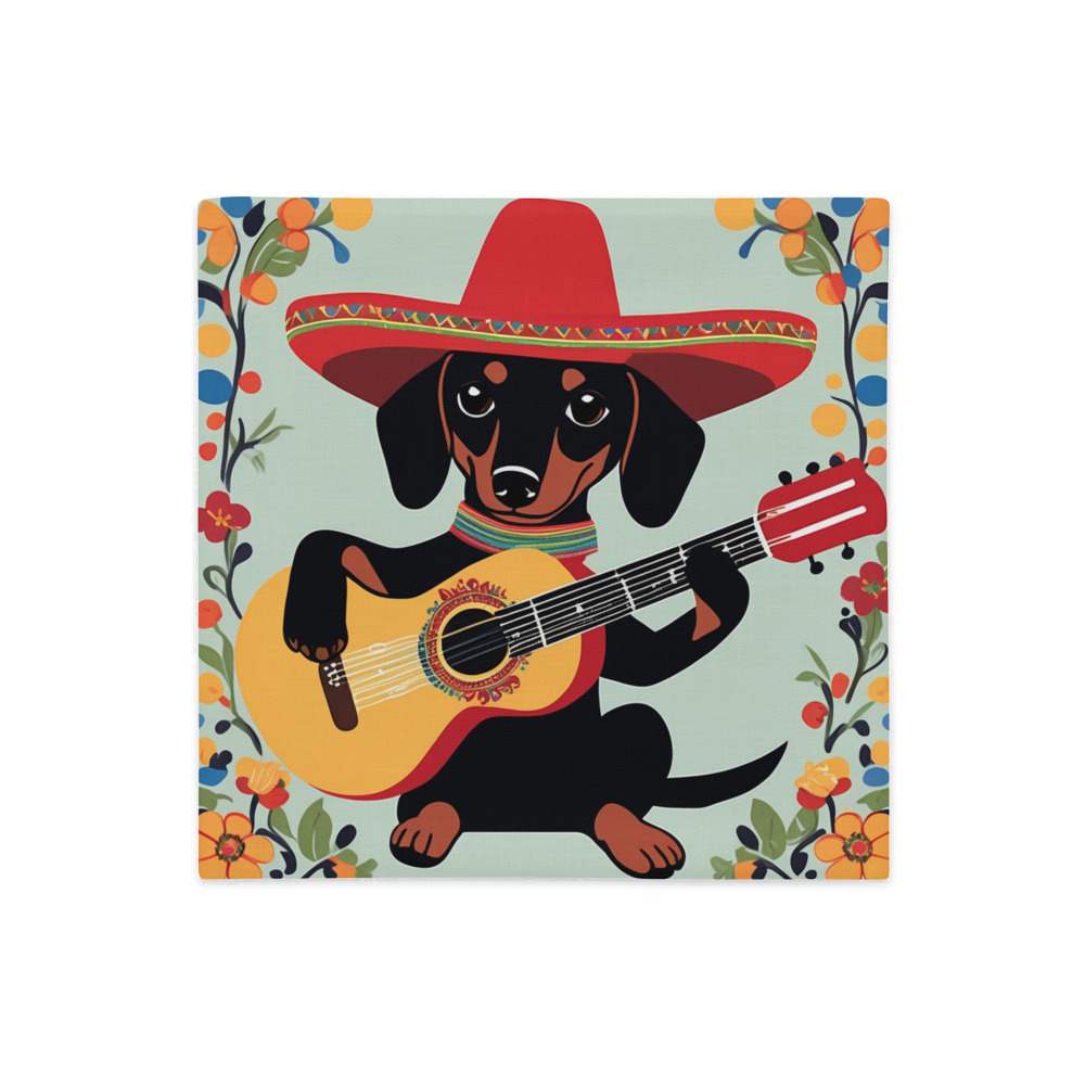 PugMug Custom Black Dachshund Premium Pillow Case