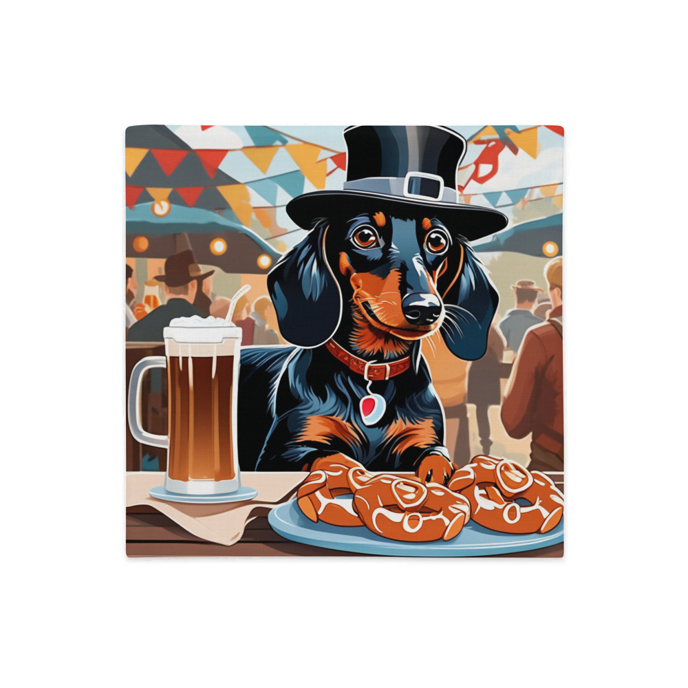 PugMug Custom Black Dachshund Premium Pillow Case