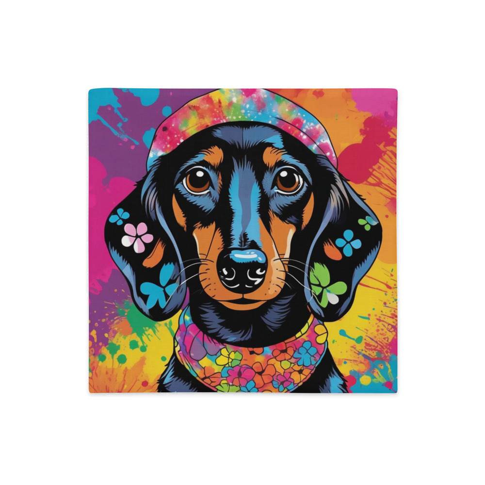 PugMug Custom Black Dachshund Premium Pillow Case