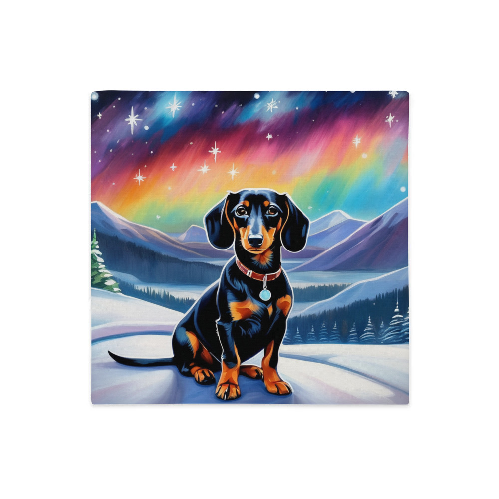 PugMug Custom Black Dachshund Premium Pillow Case