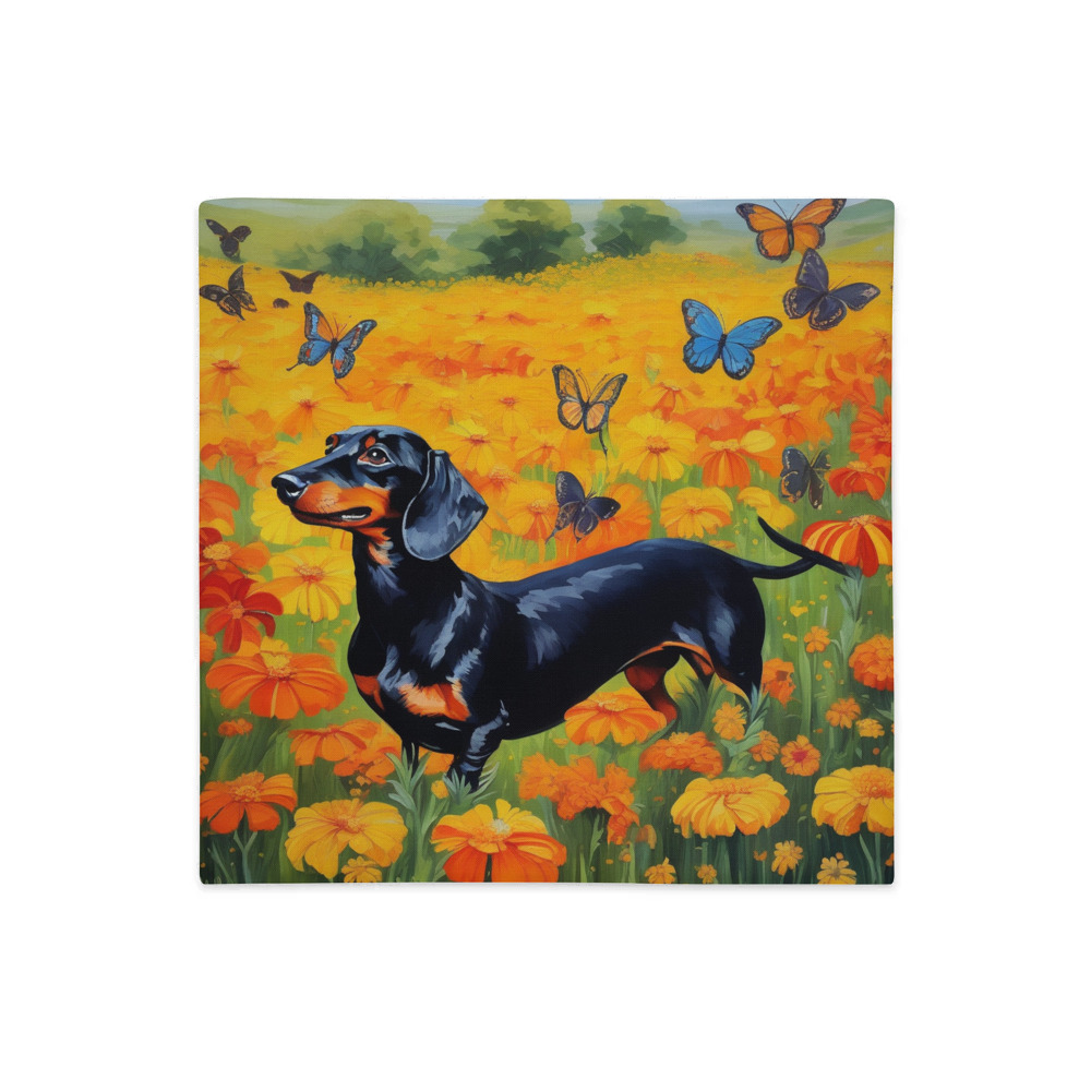 PugMug Custom Black Dachshund Premium Pillow Case