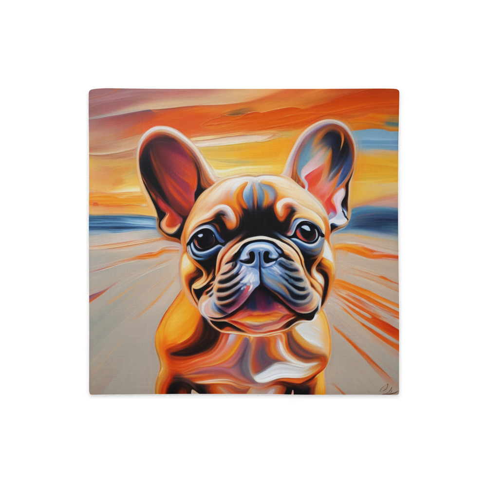 PugMug Custom Tan French Bulldog Premium Pillow Case