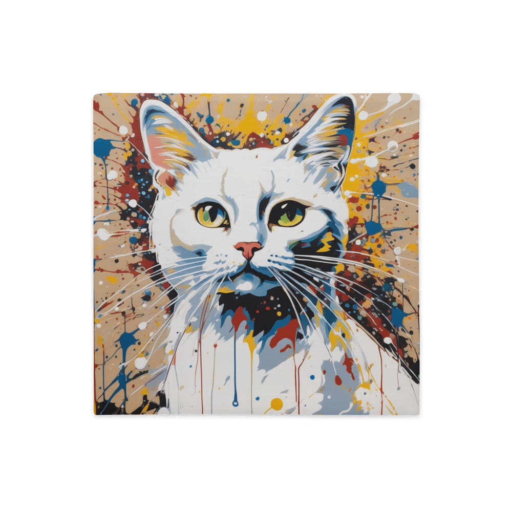 PugMug Custom White Companion Cat Premium Pillow Case