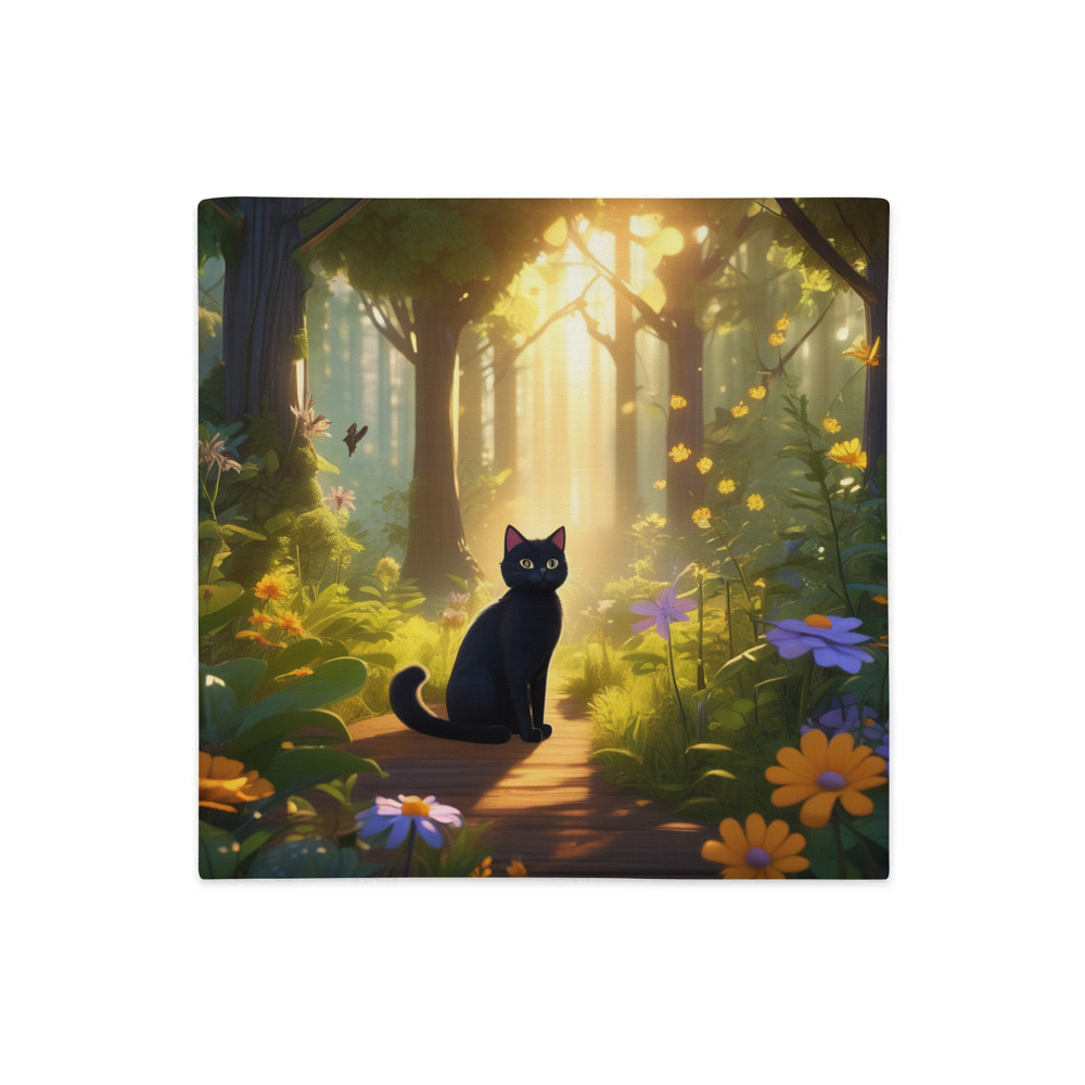 PugMug Custom Black Companion Cat Premium Pillow Case