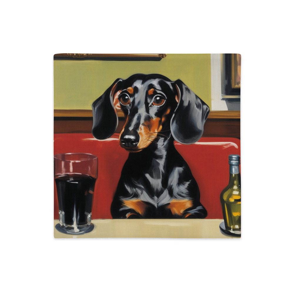 PugMug Custom Black Dachshund Premium Pillow Case