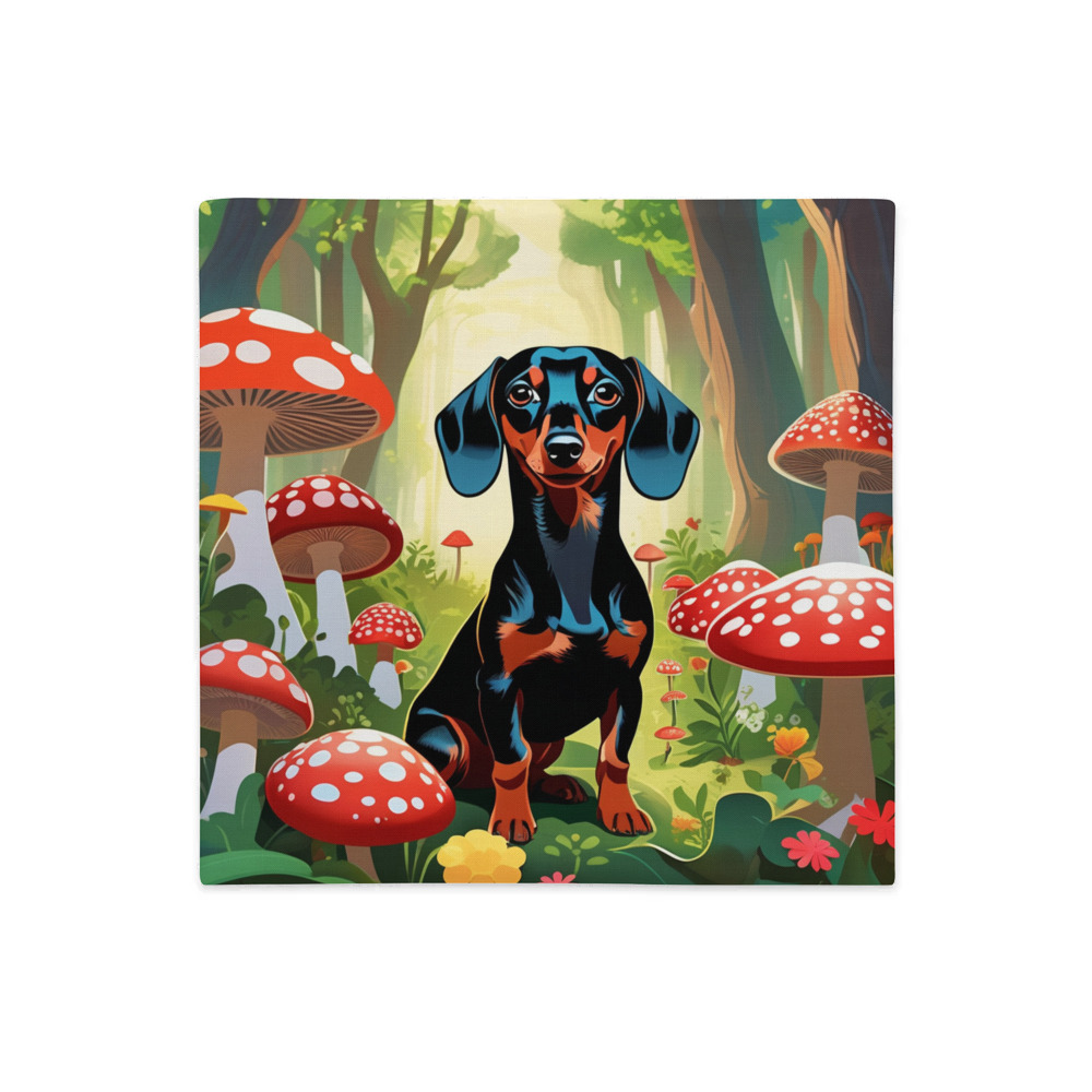 PugMug Custom Black Dachshund Premium Pillow Case