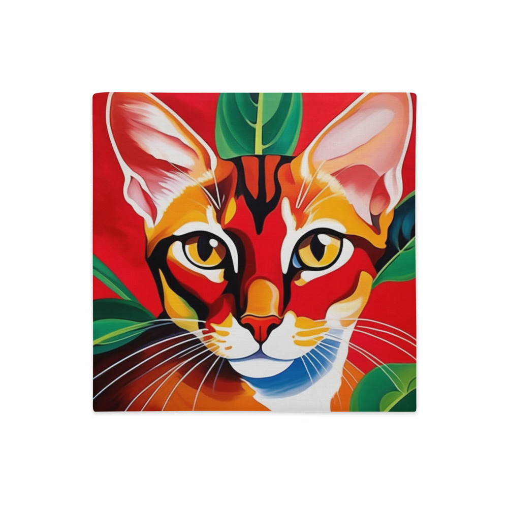 PugMug Custom Tabby Abyssinian Cat Premium Pillow Case