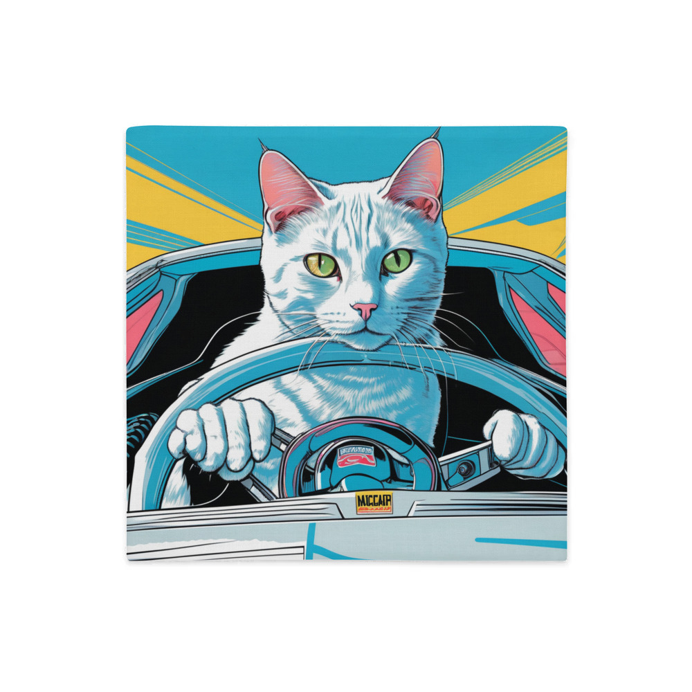 PugMug Custom White Companion Cat Premium Pillow Case