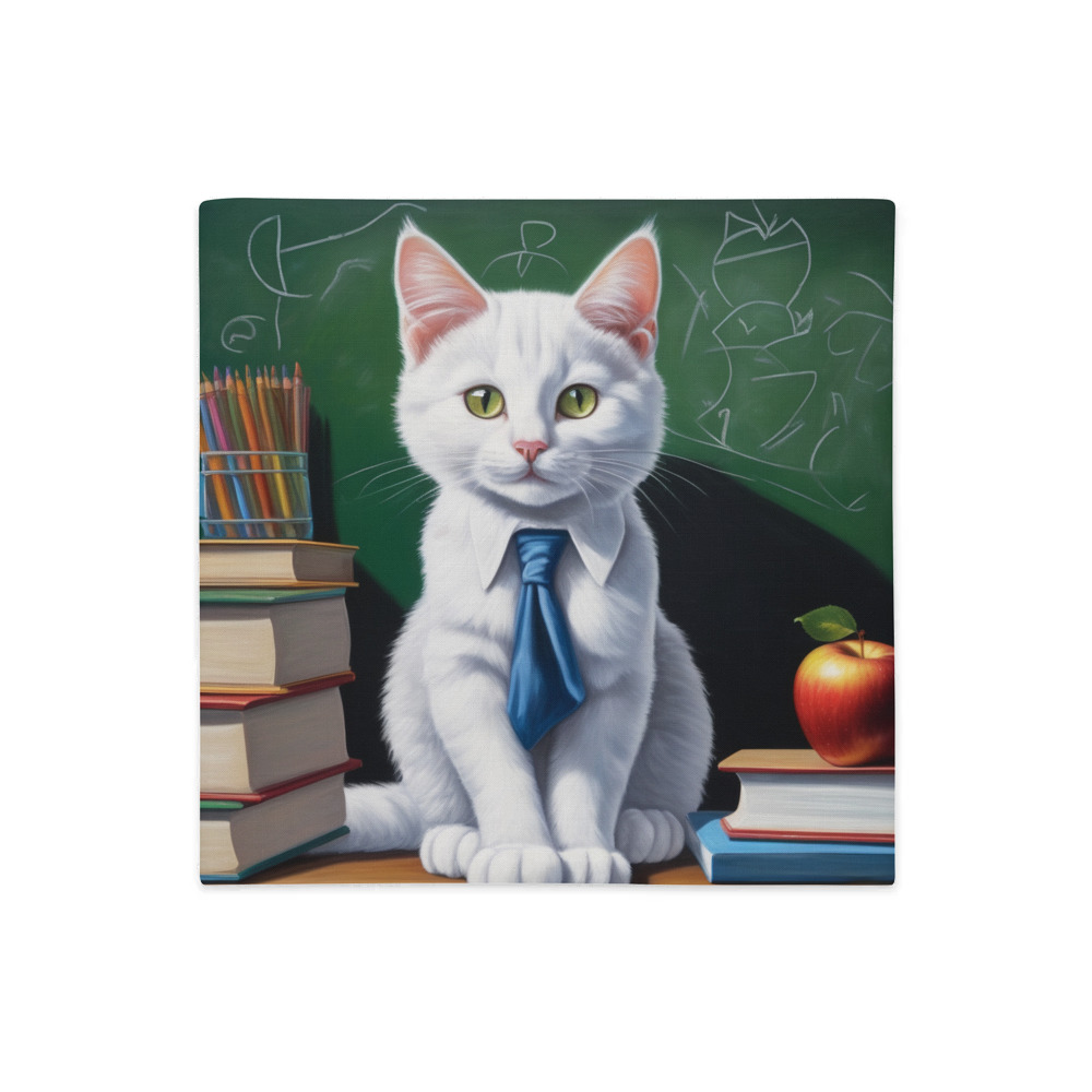 PugMug Custom White Companion Cat Premium Pillow Case