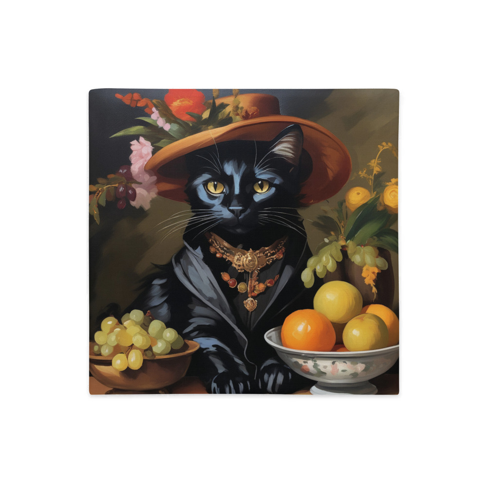 PugMug Custom Black Companion Cat Premium Pillow Case