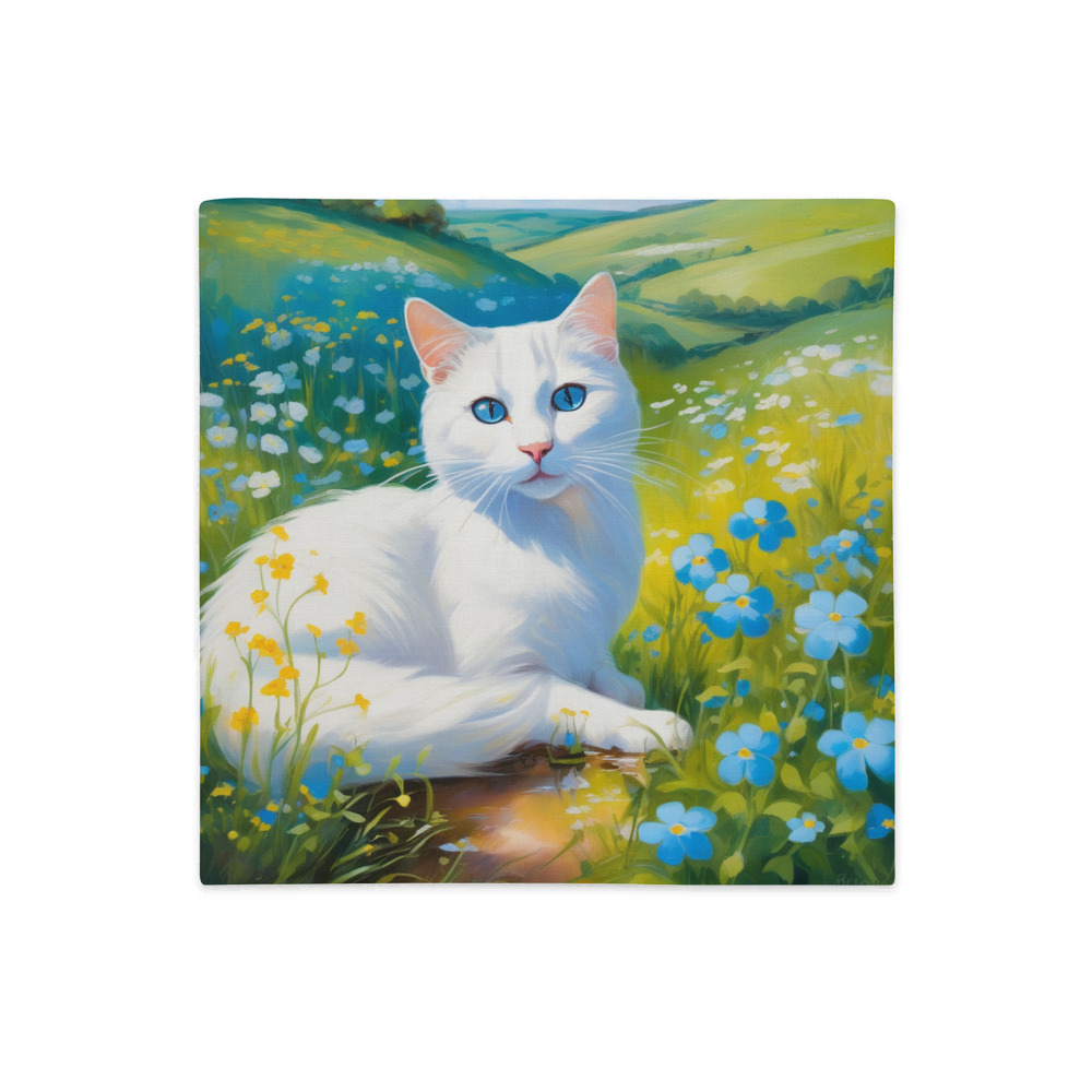 PugMug Custom White Companion Cat Premium Pillow Case