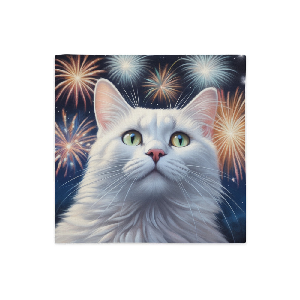 PugMug Custom White Companion Cat Premium Pillow Case