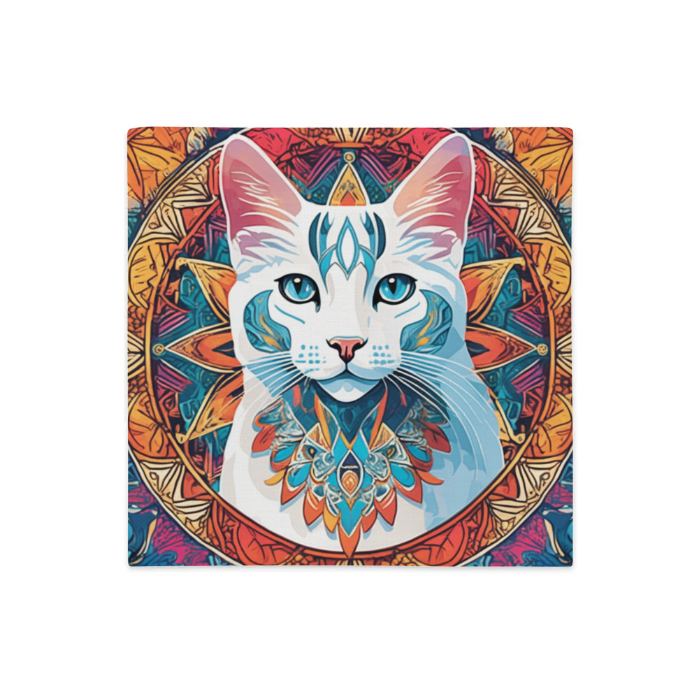 PugMug Custom White Companion Cat Premium Pillow Case