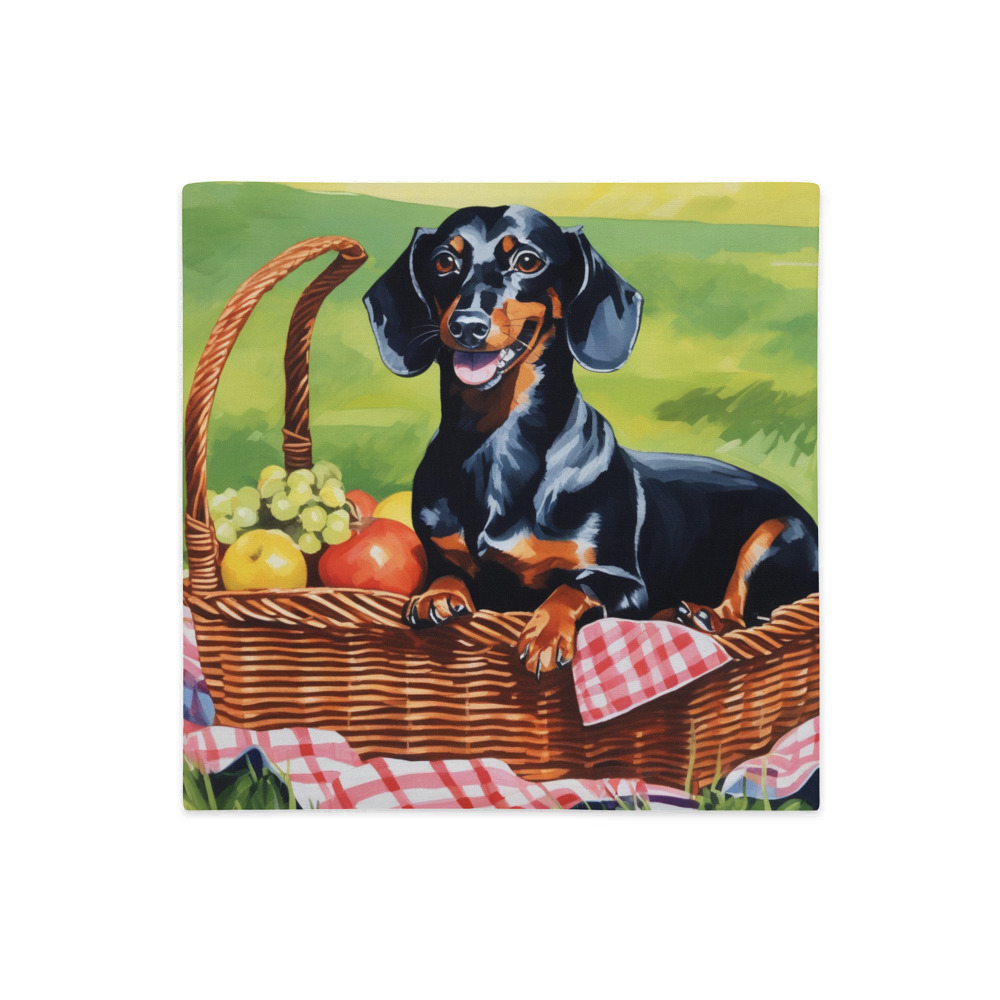PugMug Custom Black Dachshund Premium Pillow Case